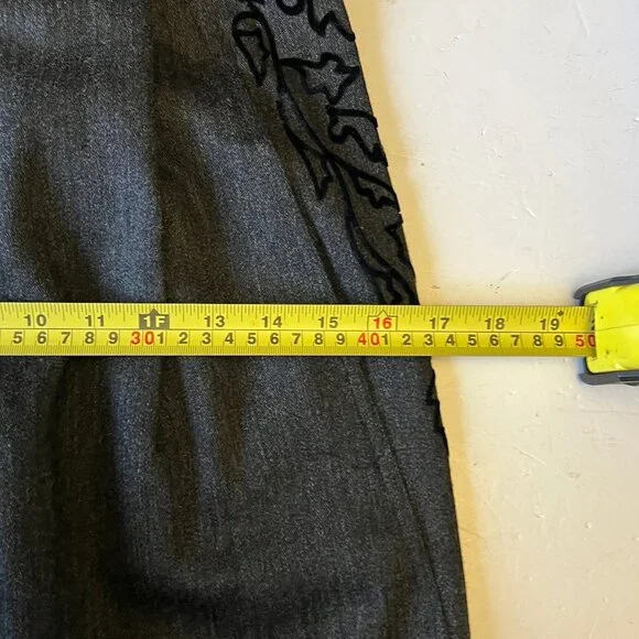 Vintage Made in Italy Pure Wool Pants - High Waist & Floral Detail - Picture 11 of 11